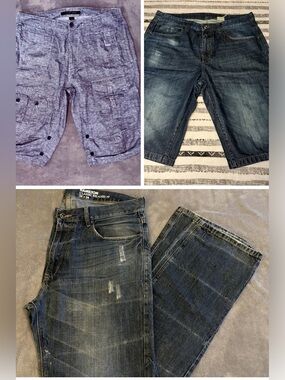 Sean John size 34 bundle - men’s denim jeans & shorts